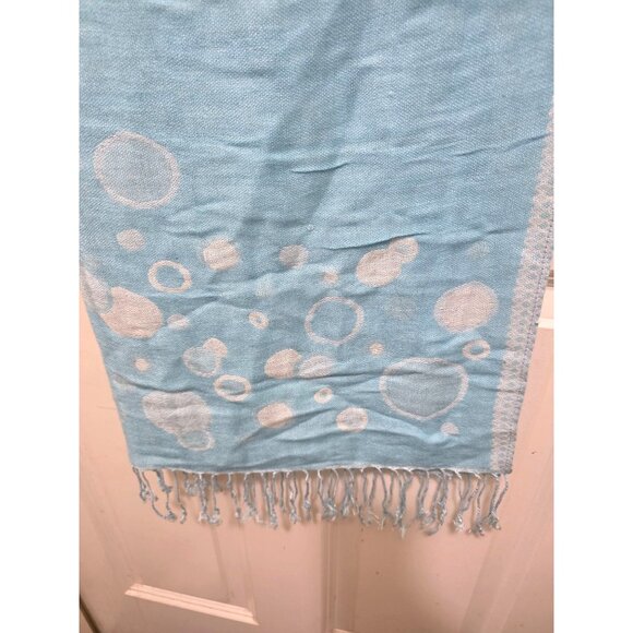 Pashmina Women Polka Dot Light Blue Scarf Design in Italy Lightweight Wrap Size - Picture 4 of 7